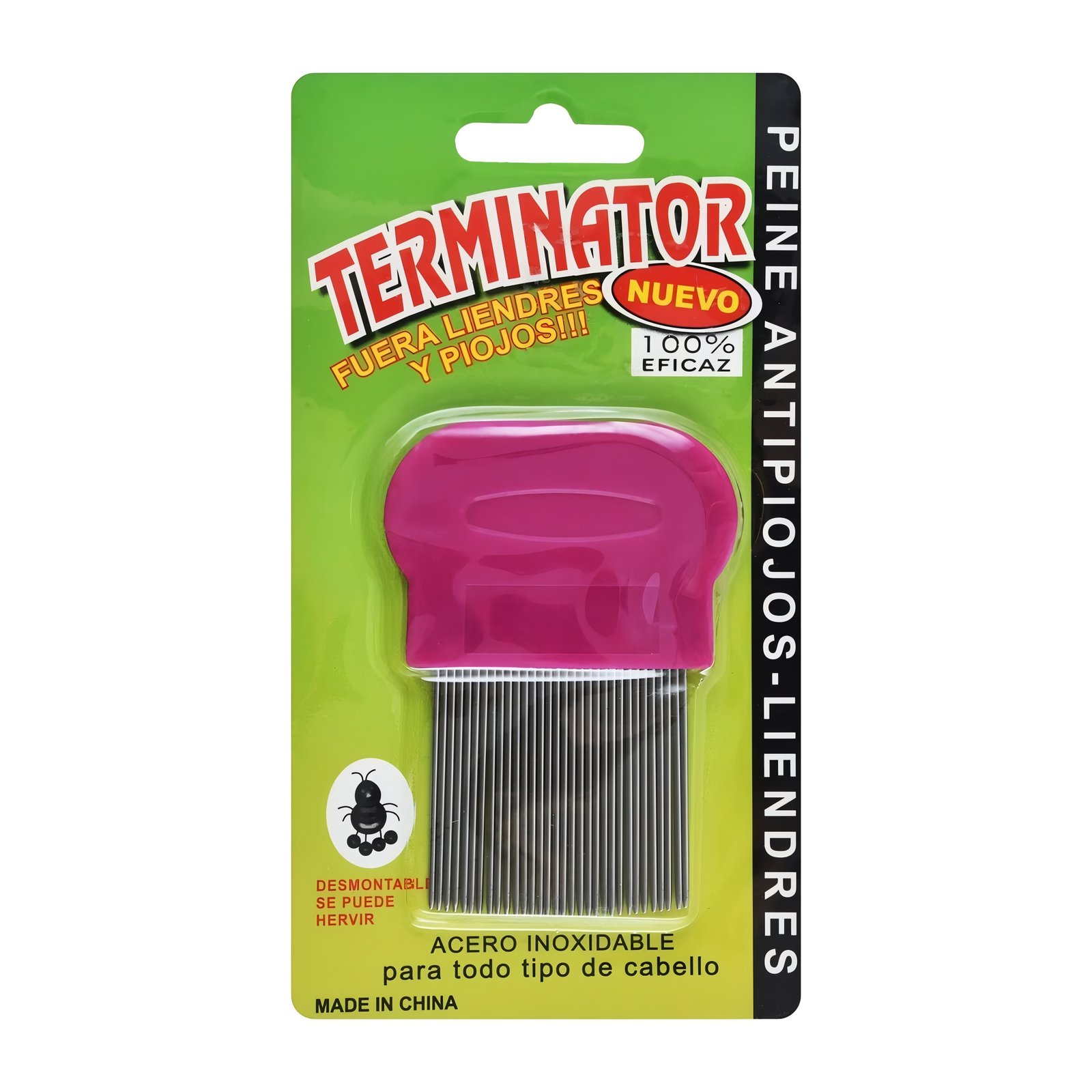 Multicolor Anti-Lice Hair Comb With Stainless Steel Micro-Grooved... - Image 2
