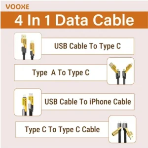 4 In 1 Data Cable Pack Of 2