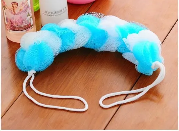 2Pcs Wash Brush Bath Back Hanging Mesh Shower Sponge - Image 4