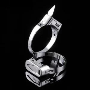 Stainless Steel Self-Defense Ring With Hidden Blade