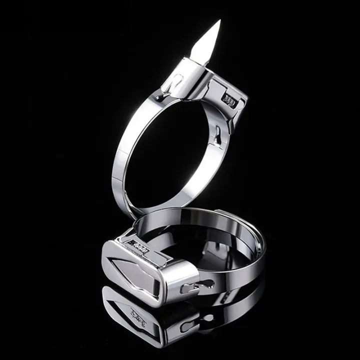Stainless Steel Self-Defense Ring With Hidden Blade