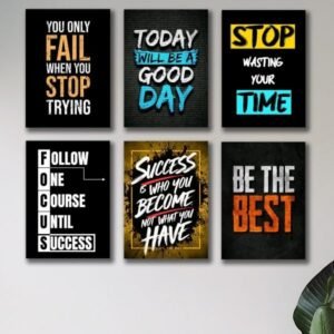 Set Of 6 Motivational Wooden Canvas Frames For Wall Decore 8X11...