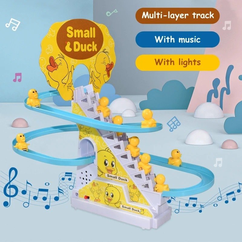 Duck Slide Toy Set, Funny Automatic Stair-Climbing Ducklings... - Image 3