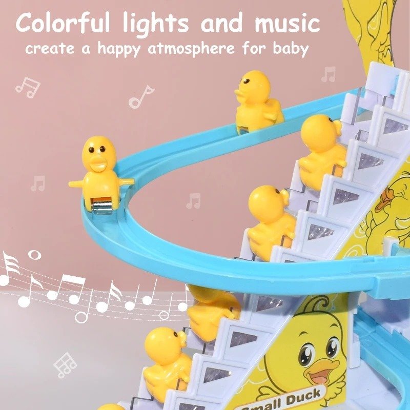Duck Slide Toy Set, Funny Automatic Stair-Climbing Ducklings...