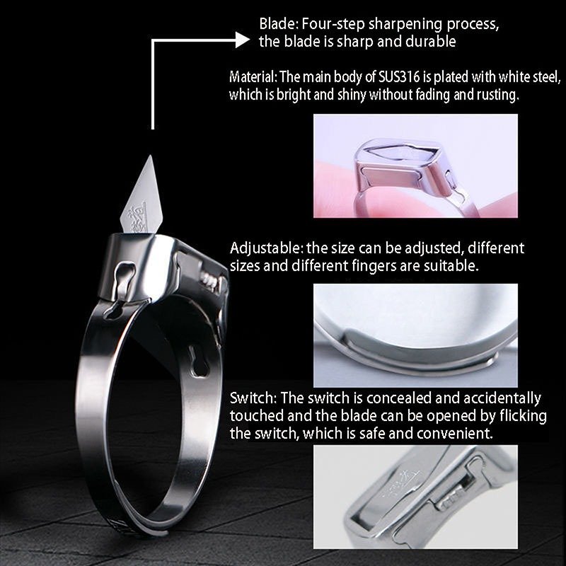 Stainless Steel Self-Defense Ring With Hidden Blade - Image 3