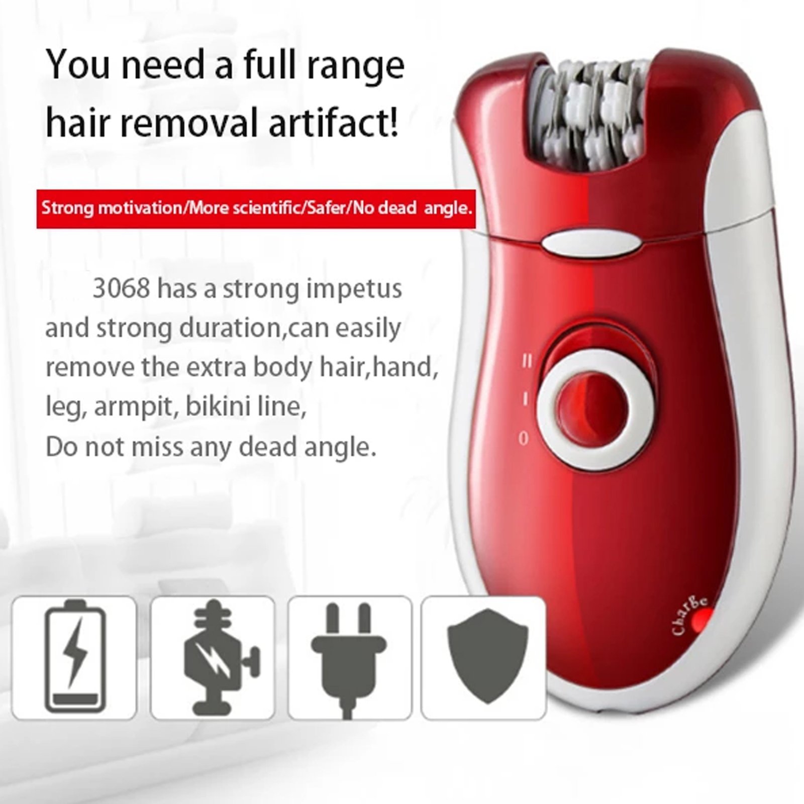 Kemei Km-3068 - Rechargeable 3-In-1 Epilator Hair Removal Device...