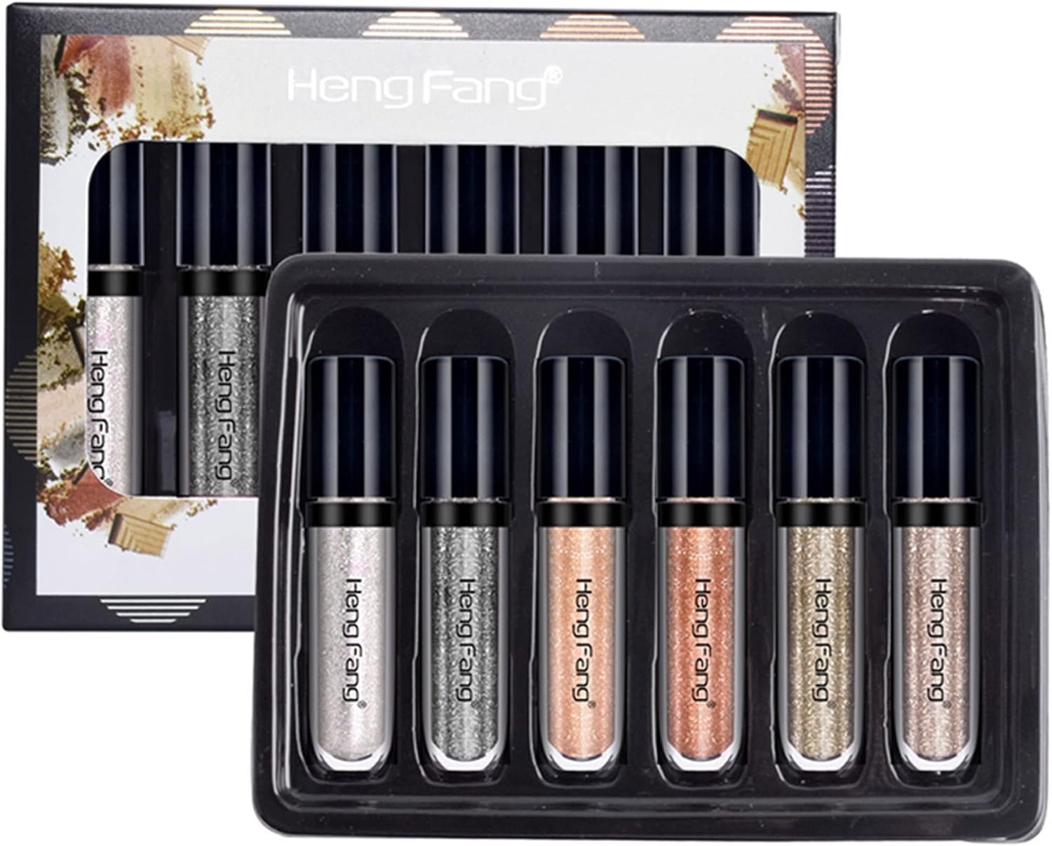 Heng Fang 6 Pcs Liquid Diamond Glitter Eyeshadows Set