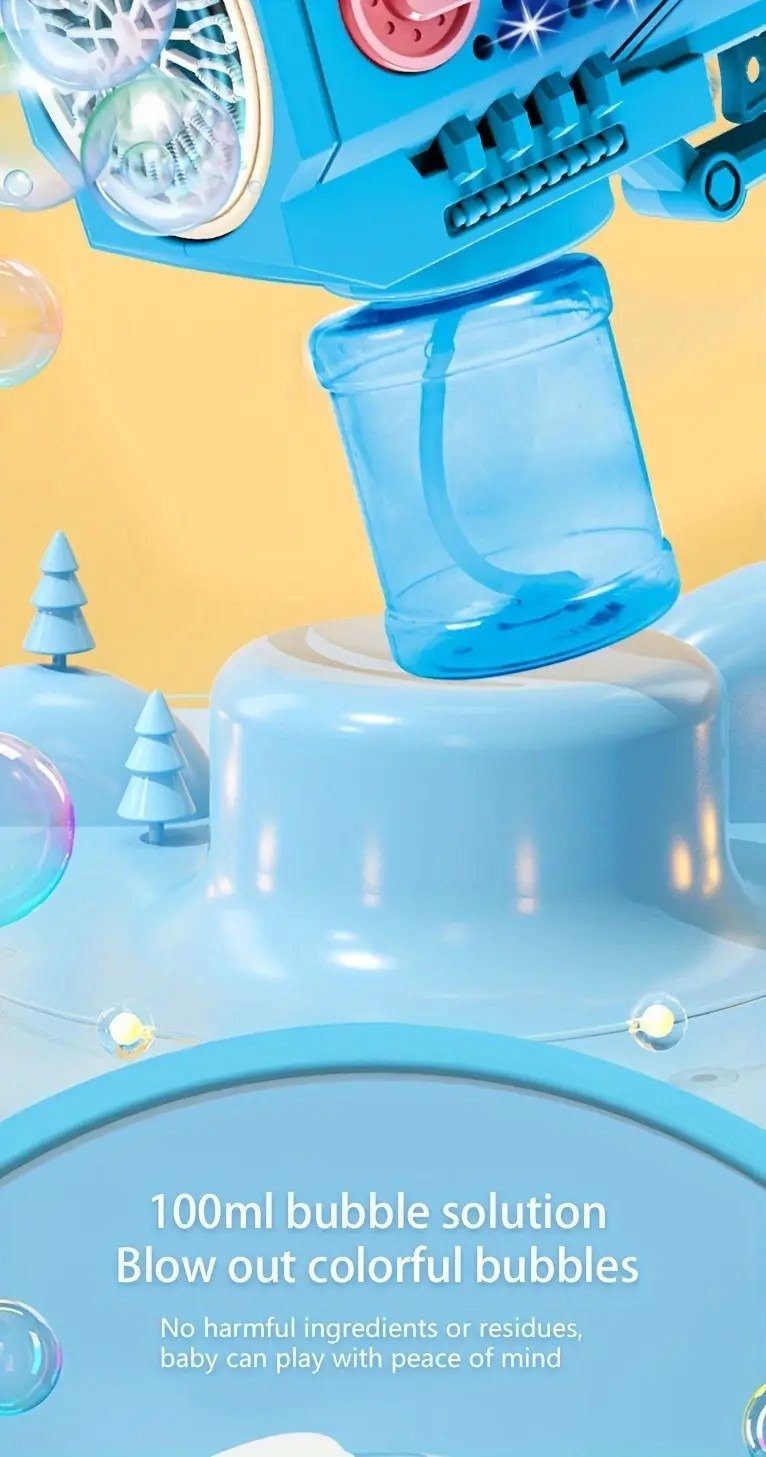 Children’S Handheld Porous Electric Bubble Gun With Lights &Amp; Music - Image 2