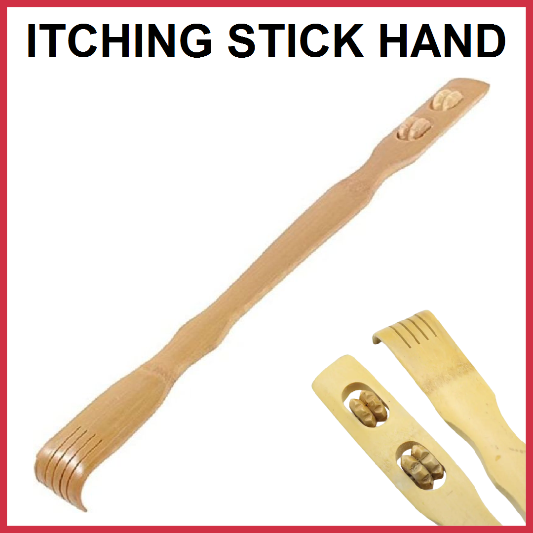2 Pcs Wooden Back Scratcher &Amp; Massage Stick