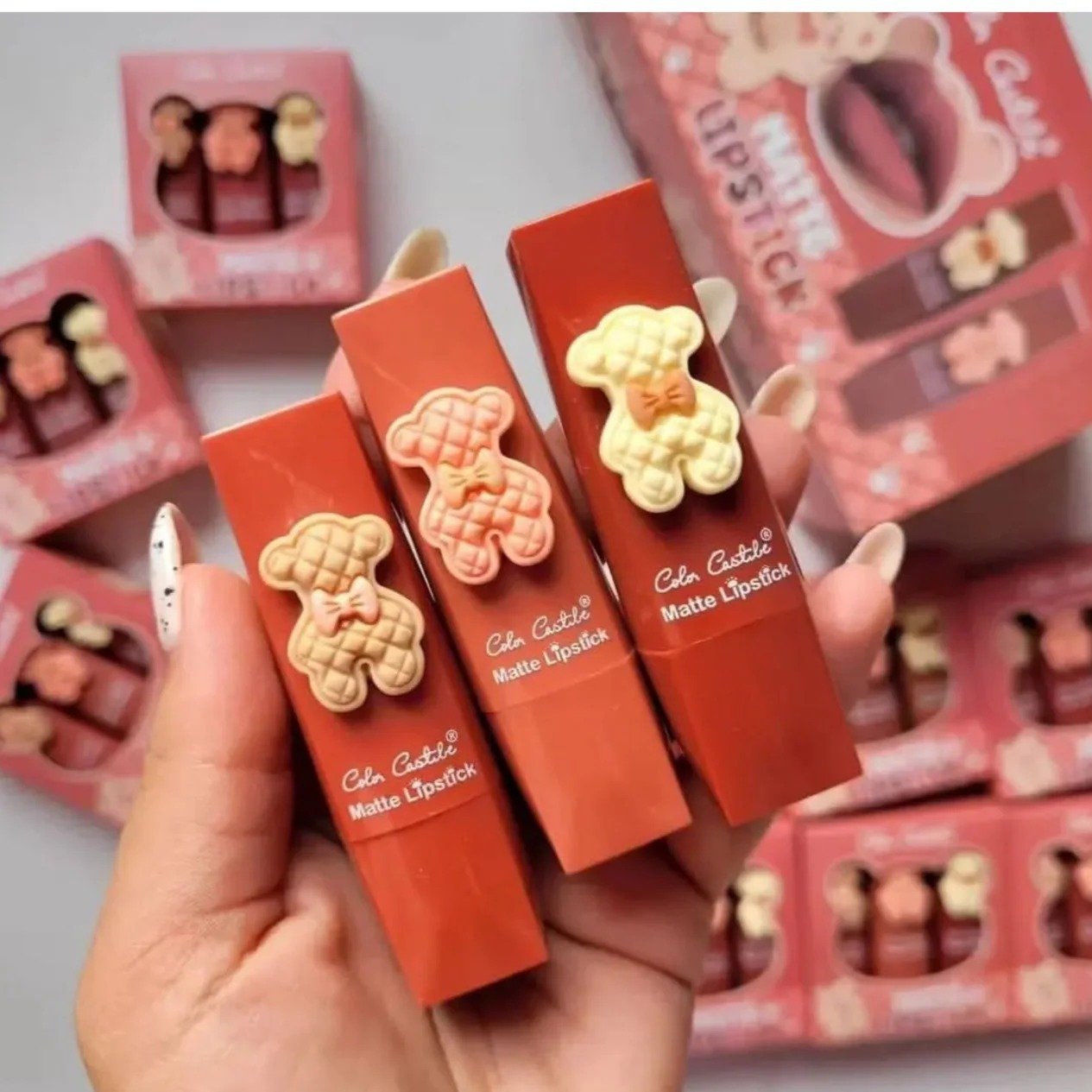 Color Castile Pack Of 3 Bear Shape Matte Lipsticks - Image 3