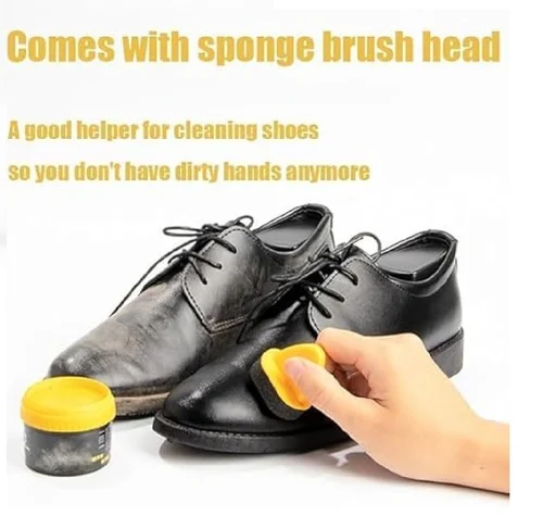 Black Leather Shoe Polish Cream With Sponge - Image 4