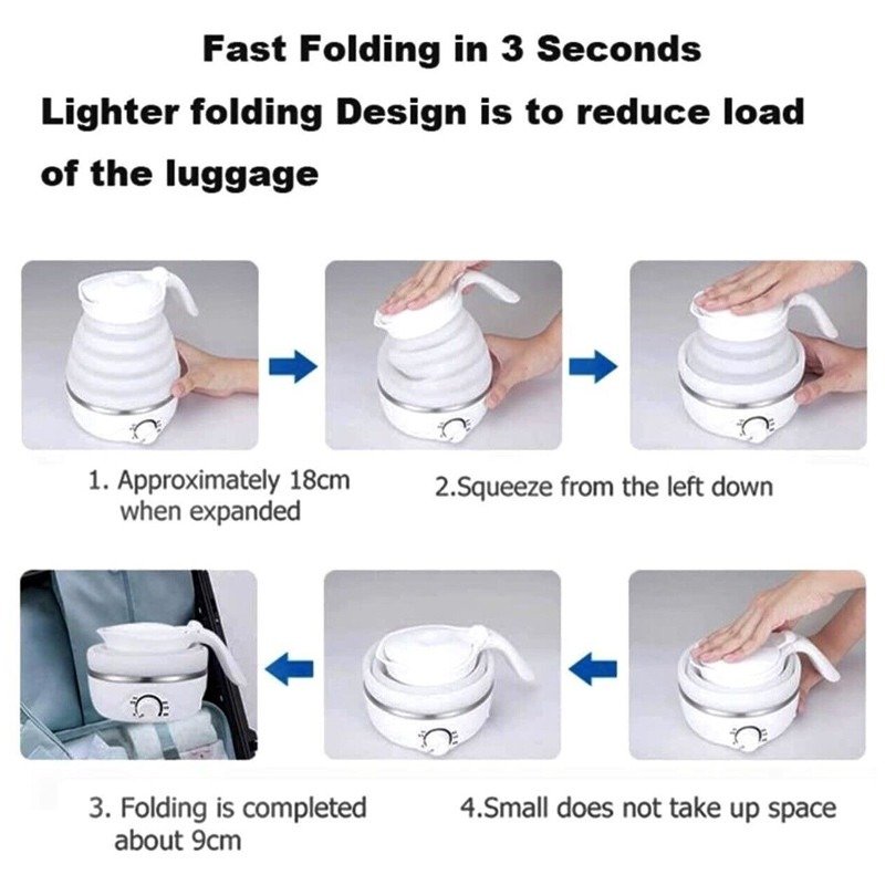 Portable &Amp; Foldable Electric Kettle Easy To Carry (Random Colour)