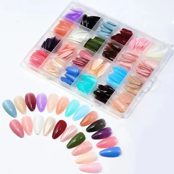 576 Pcs Nails With Box ,Reusable Artificial Nails, 24 Different...