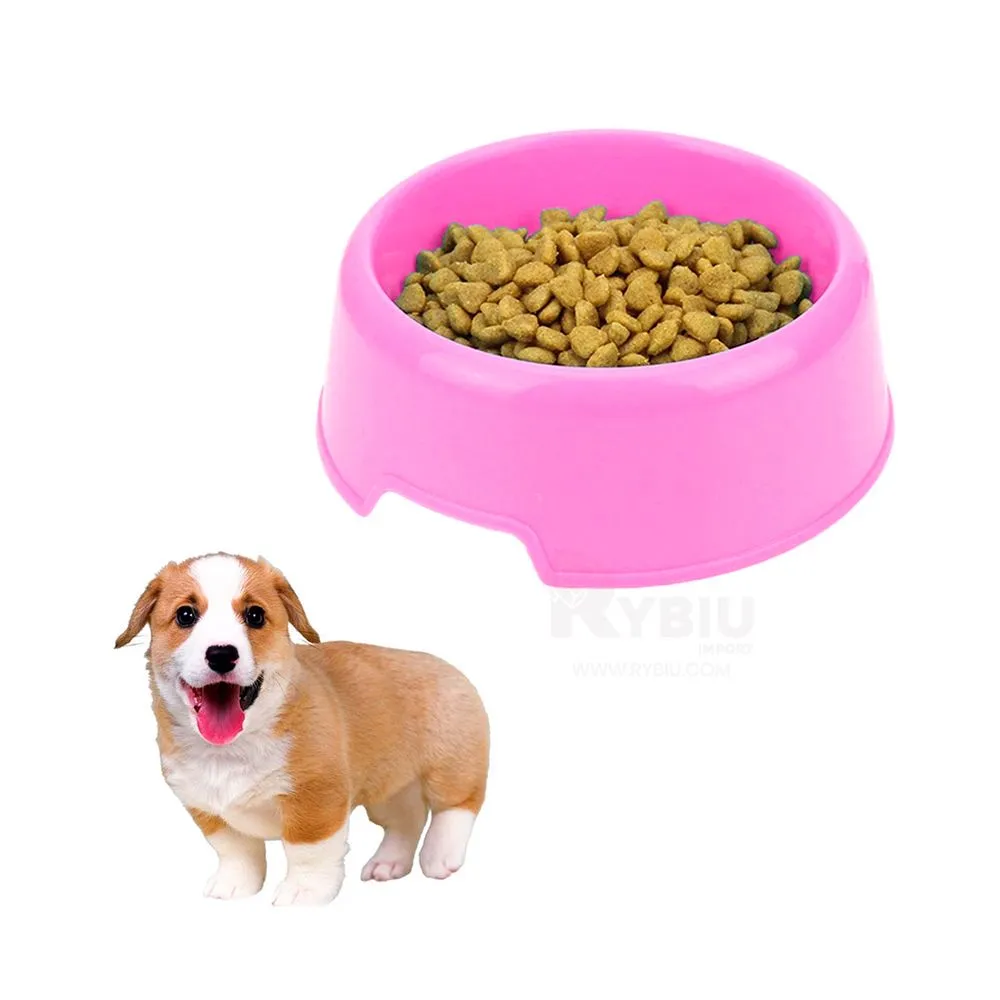 Round  Shaped Food Bowl Pet Plastic Food Bowl (Random Color)  8 Inch