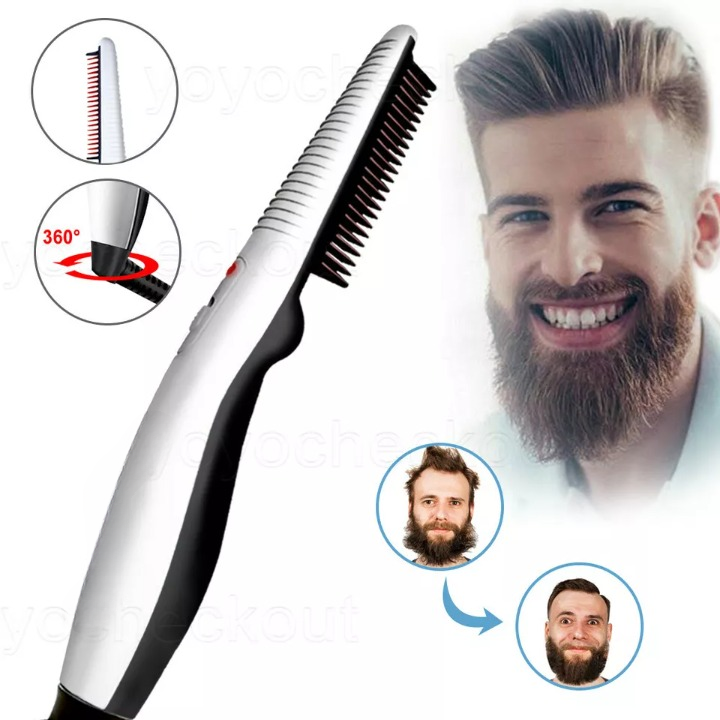 Rechargeable Hair Curler Beard Shawl Comb Multi Functional Hair...