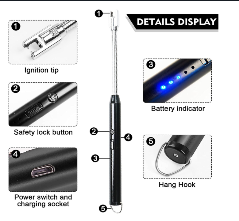 Arc Lighter With Usb Charging,Flameless Windproof,Led Battery... - Image 5