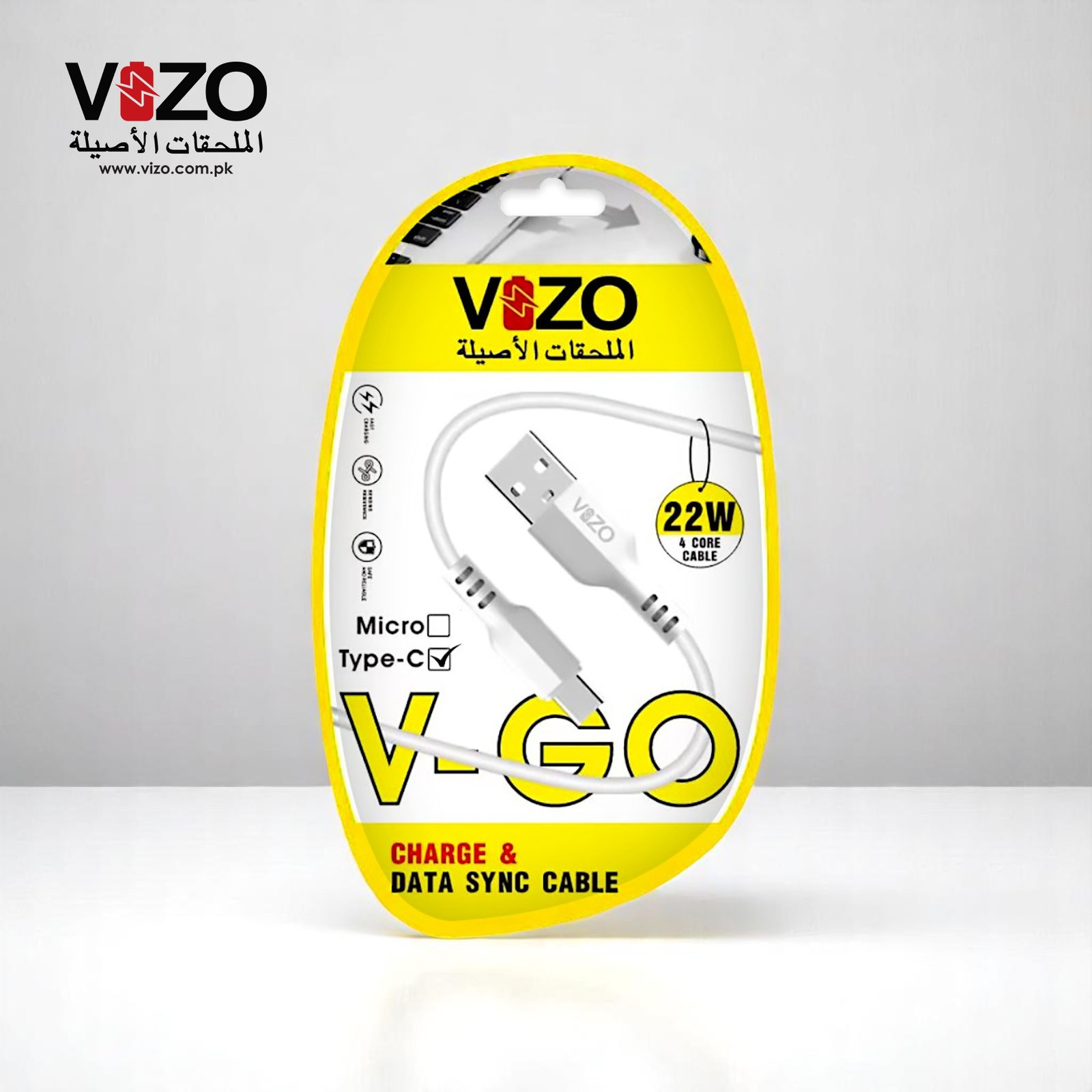 Vizo V-Go 22W Fast Charging Type-C Data Cable