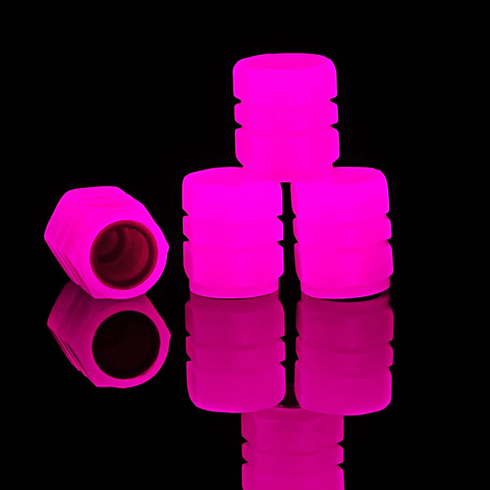 Pack Of Two Glow In The Dark Tire Valve Caps Fluorescent Stem Car... - Image 5