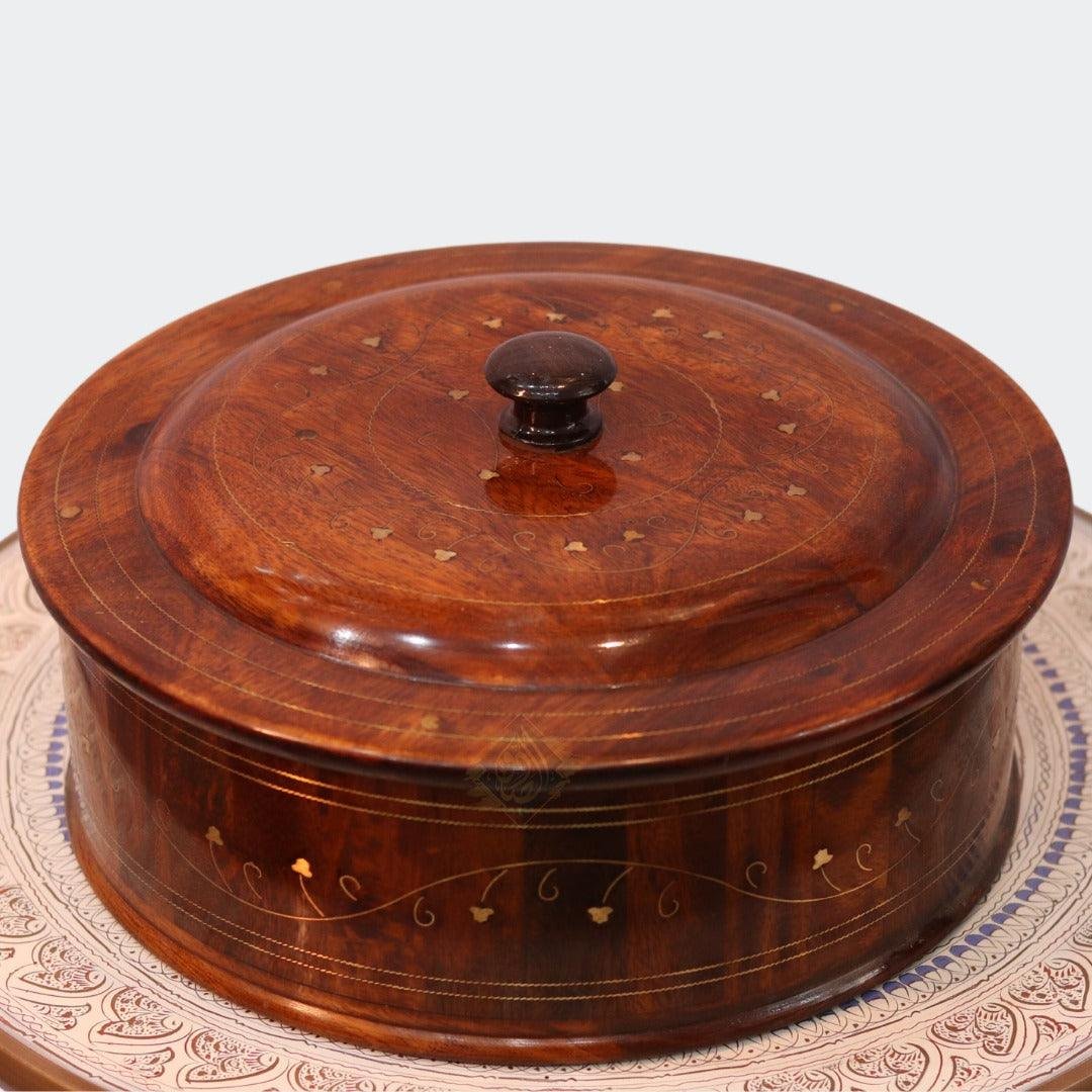 Wooden Hot Pot With Barance Work Roti_Dan Hot And Pot Beautiful...