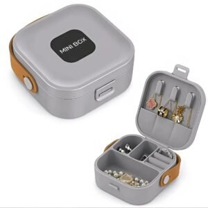 Mini Metal Jewellery Organizer Box – Compact Travel Jewelry Storage Case